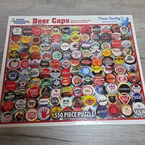 White Mountain Beer Caps Puzzle 550 Pc Charlie Girard Sealed Made in USA
